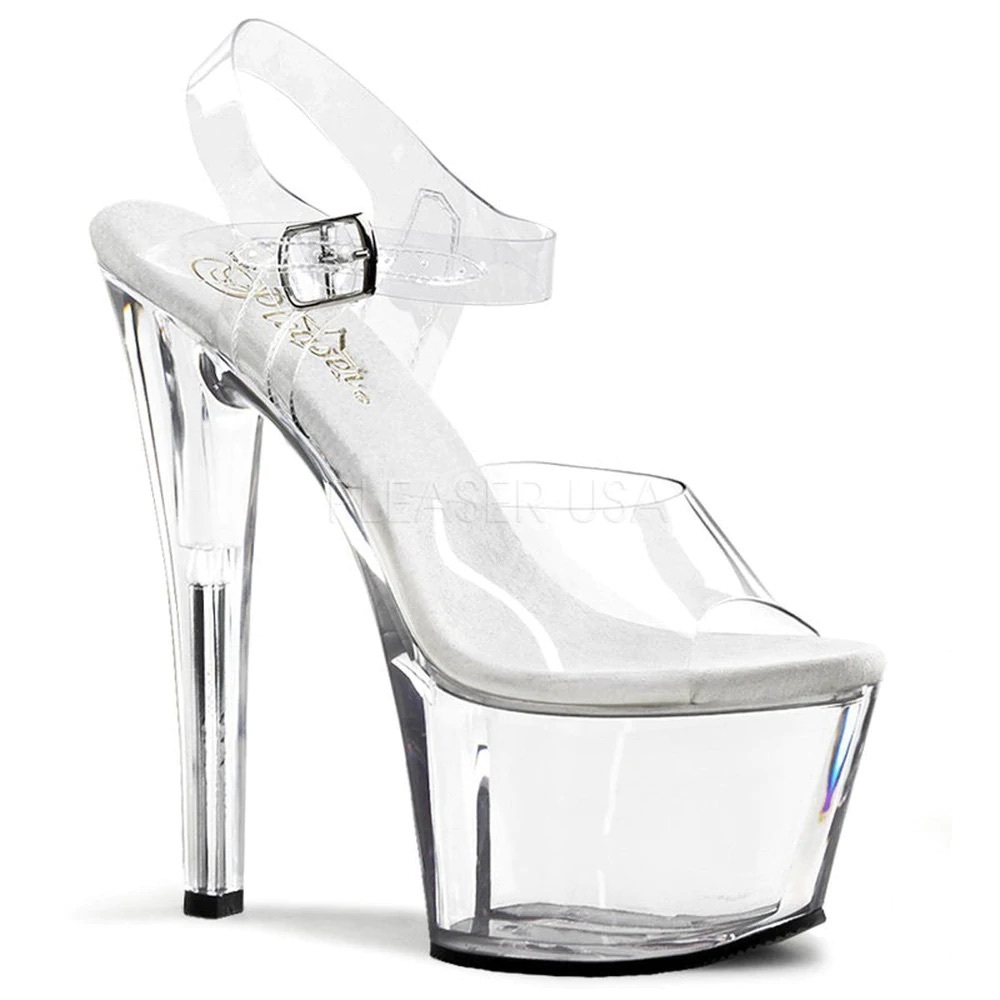 Pleaser Sky 308 clear 7” heels NEW
